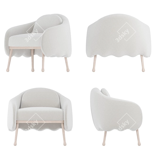 Modern Comfort: Corolla 271 Armchair 3D model image 4