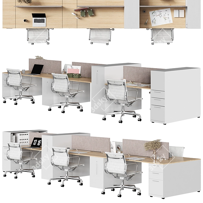 Optimized Office Set: High Detail and Simple for Close Up Rendering 3D model image 6