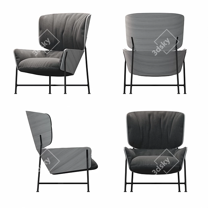 Elegant High-Back Armchair CARISTO SP01 3D model image 3