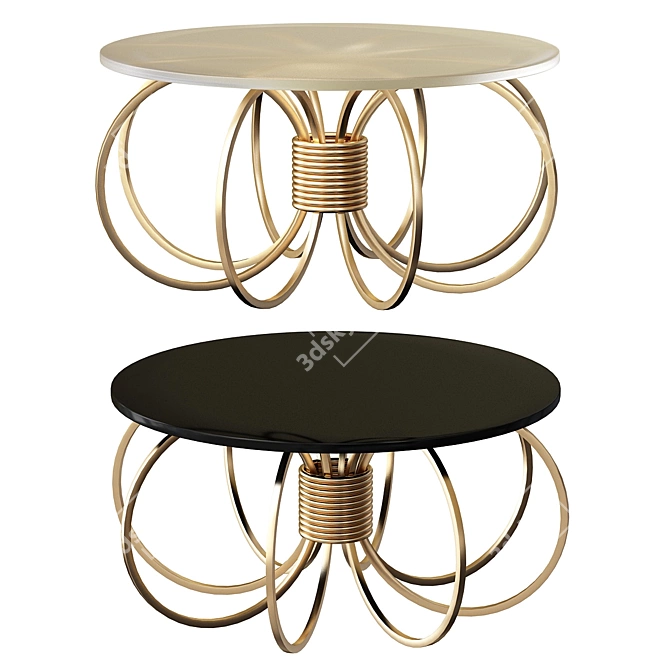 Glamorous Gold Metal & Glass Coffee Table 3D model image 3