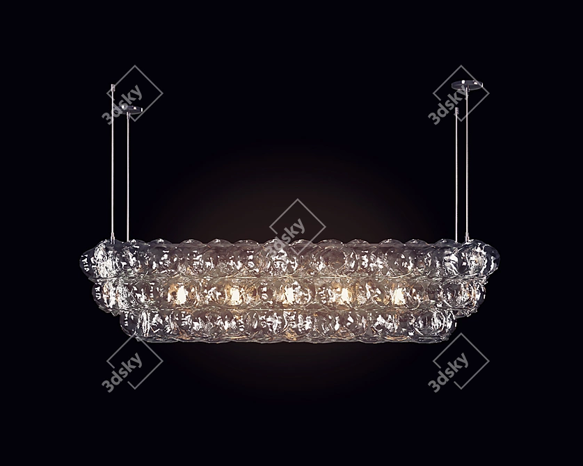 Elegant Ostrea Crystal Chandelier 3D model image 2