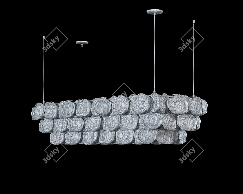 Elegant Ostrea Crystal Chandelier 3D model image 3