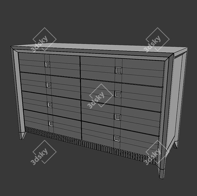 Italian Classic Aktual 452: Solid Wood & Metal Chest 3D model image 2