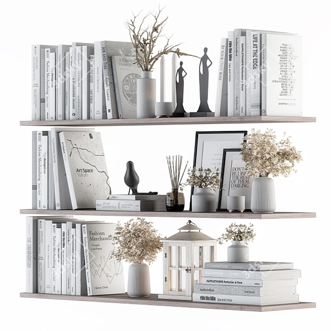 Elegant Shelf Decor Set 3D model image 1