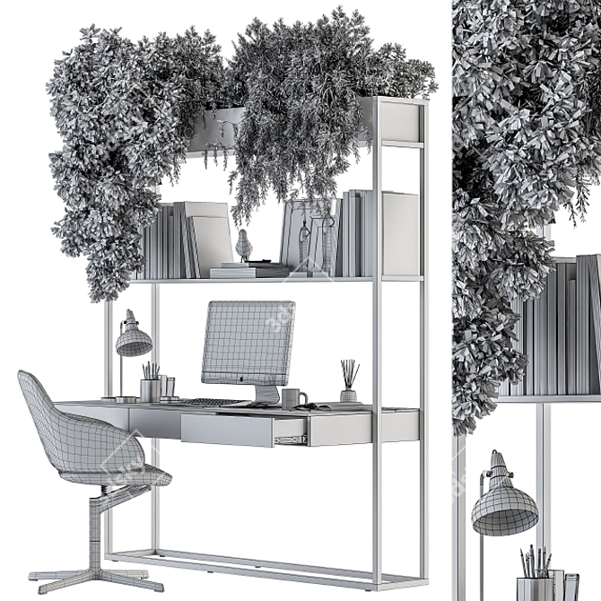 Elegant home office furniture 3D model image 4