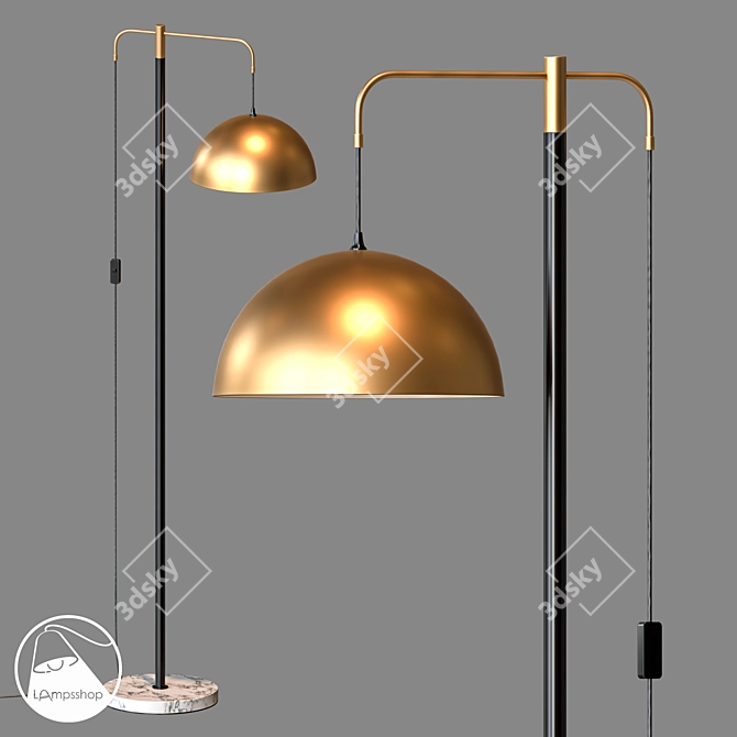 Elegant Soliet Floor Lamp 3D model image 1