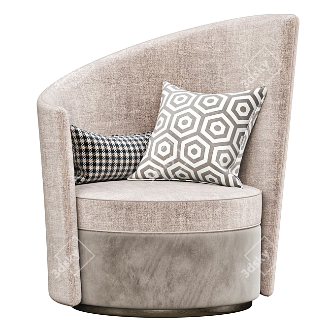 Elegant Beige Armchair: Camille 3D model image 1