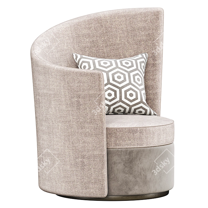 Elegant Beige Armchair: Camille 3D model image 3