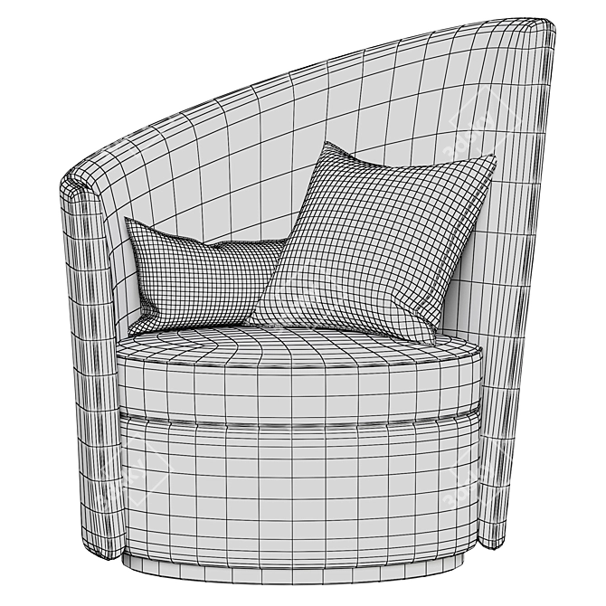 Elegant Beige Armchair: Camille 3D model image 5