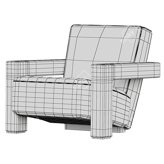 Contemporary Utrecht Armchair: Stylish & Functional 3D model image 5