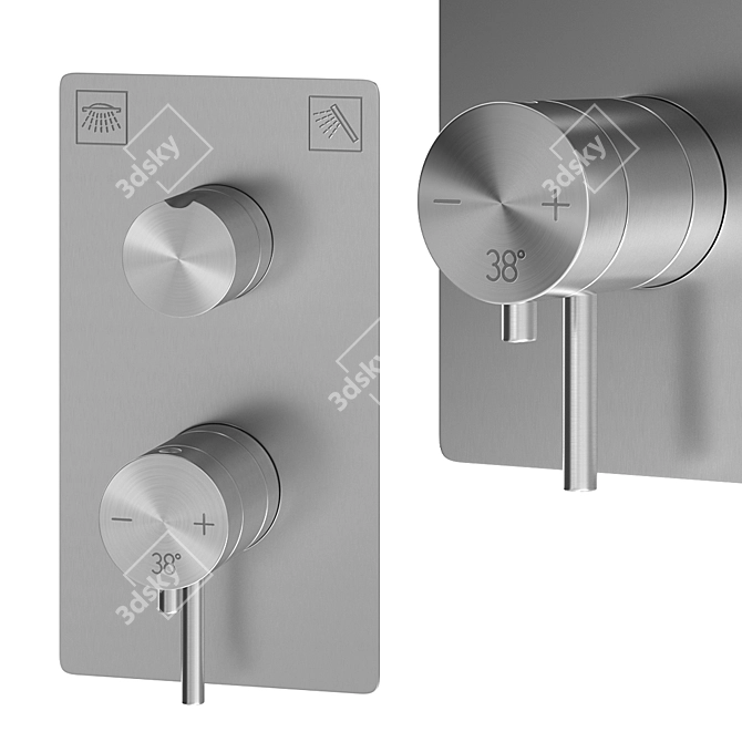 Elegant Thermostatic Shower Faucet: Cisal Xion Inox 3D model image 1