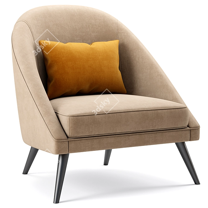 Joe Armchair: Stylish and Comfortable 3D model image 3