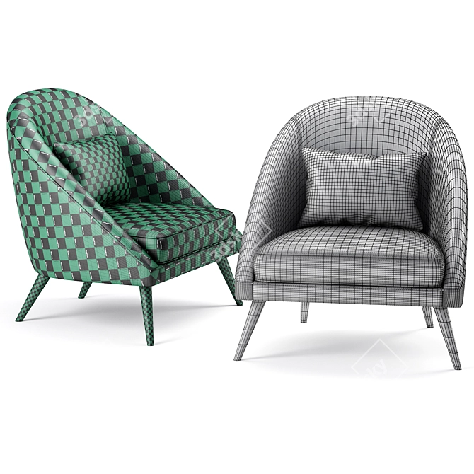 Joe Armchair: Stylish and Comfortable 3D model image 5