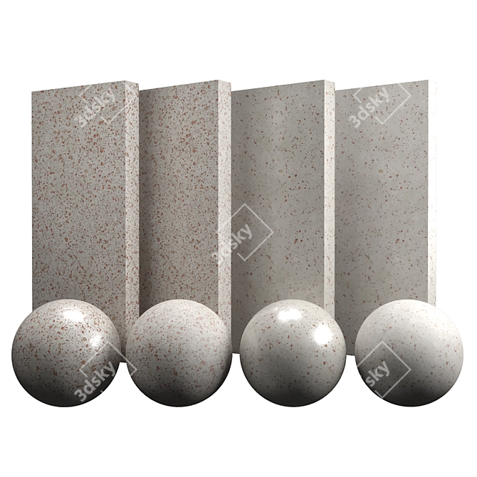 Terrazzo Concrete Texture: High-Quality PBR Materials 3D model image 1