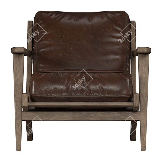 Raylan Genuine Leather Armchair 3D model image 3