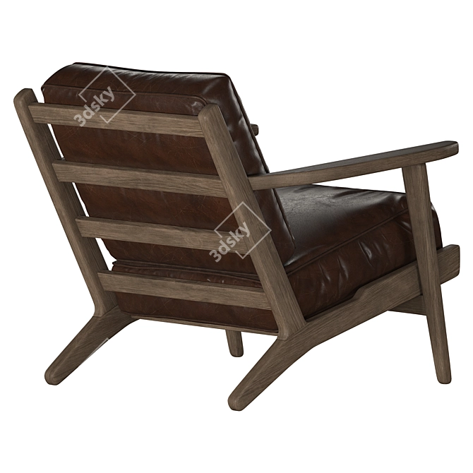 Raylan Genuine Leather Armchair 3D model image 4