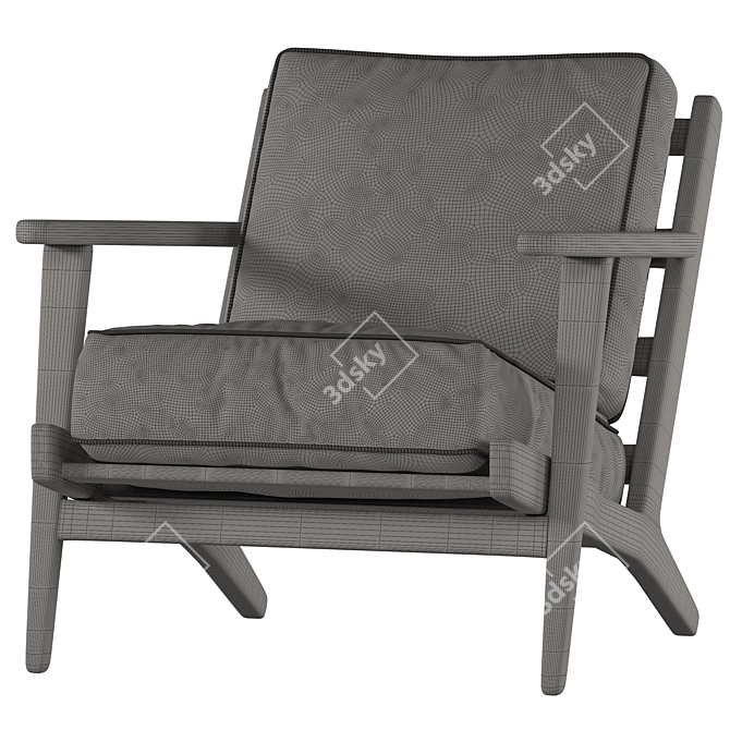 Raylan Genuine Leather Armchair 3D model image 5