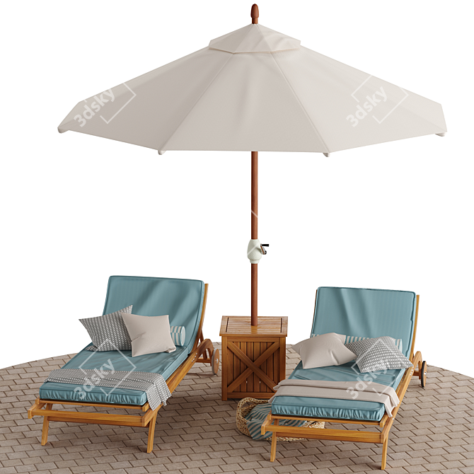 Coastal Retreat 5-Piece Outdoor Lounge Set 3D model image 1