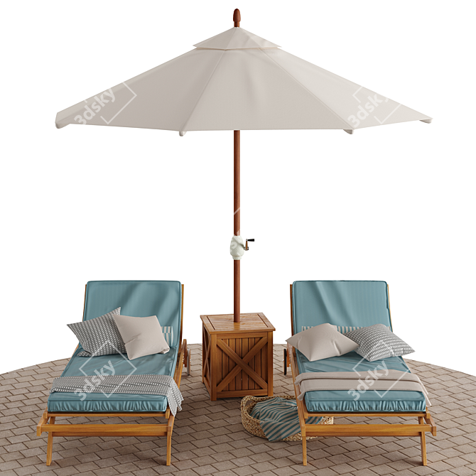 Coastal Retreat 5-Piece Outdoor Lounge Set 3D model image 4