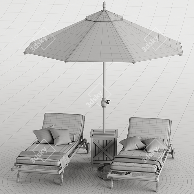 Coastal Retreat 5-Piece Outdoor Lounge Set 3D model image 5