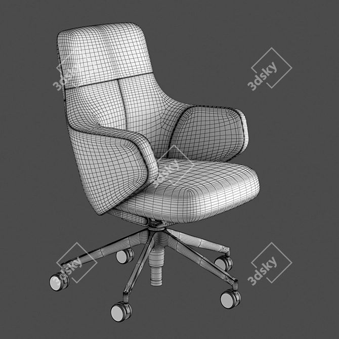 Luxury Leather Lowback Chair 3D model image 2