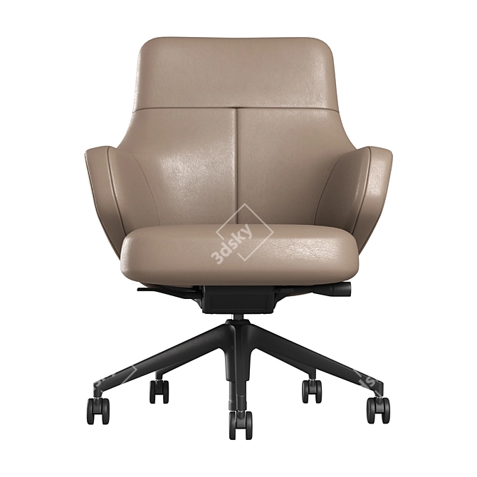 Luxury Leather Lowback Chair 3D model image 5