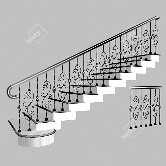 Sleek Stairwell Solution 3D model image 2