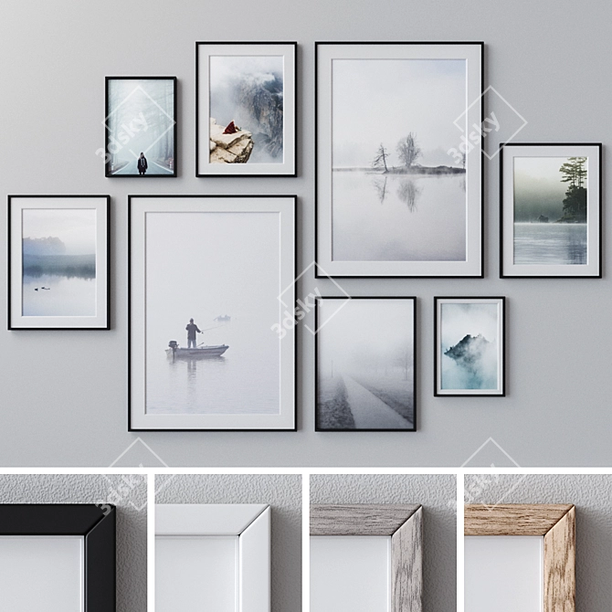 Versatile Set of 990 Photo Frames 3D model image 1