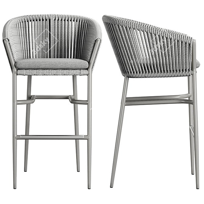Contemporary Muse Barstool: Stylish & Durable 3D model image 2