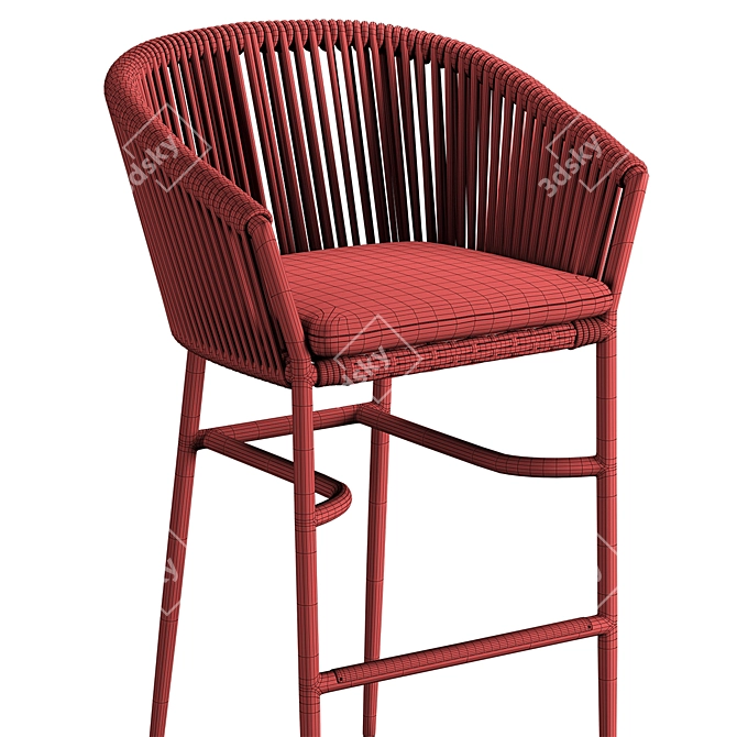 Contemporary Muse Barstool: Stylish & Durable 3D model image 5