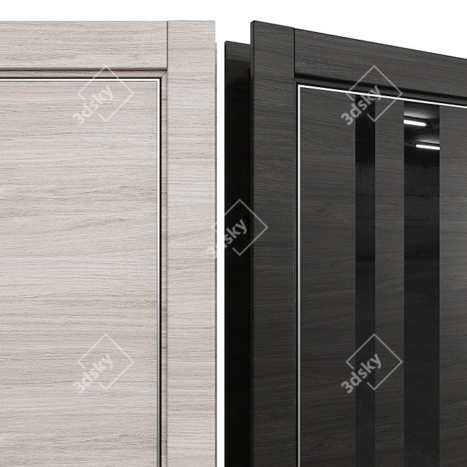 Profil Doors 16Z Interior Door + Lotus Handle 3D model image 2