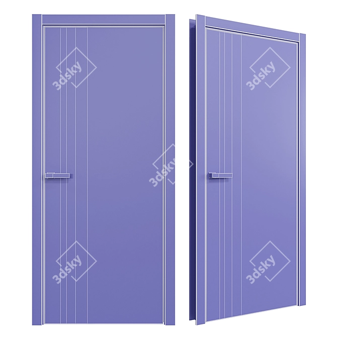 Profil Doors 16Z Interior Door + Lotus Handle 3D model image 4