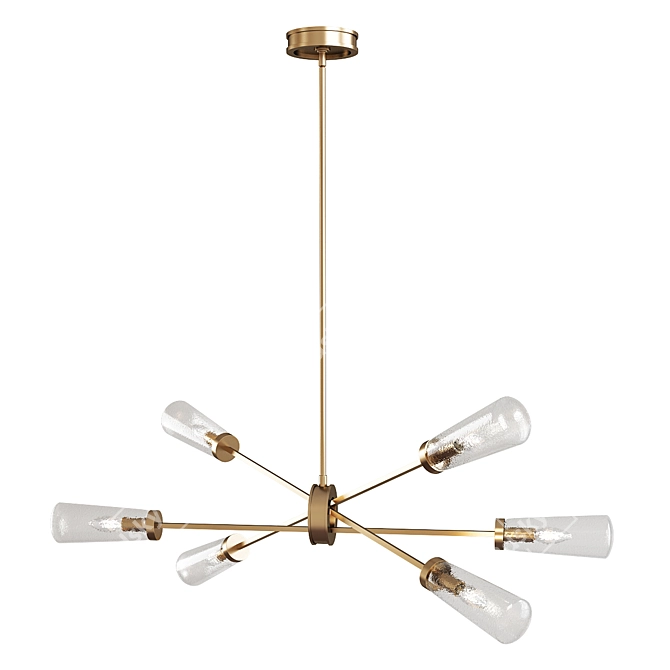 Elegant Xenia Linear Chandelier 3D model image 1