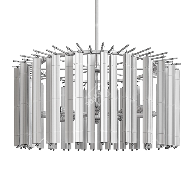 Elegant Nessa Round Chandelier 3D model image 2