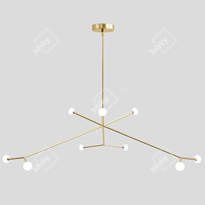 Geometric Brass Super Nova Chandelier 3D model image 1