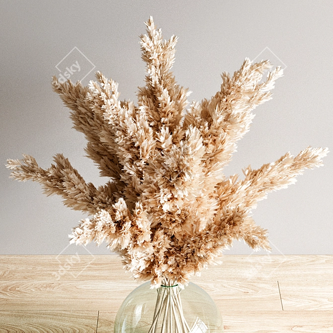 Elegant Pampas Decor 3D model image 3