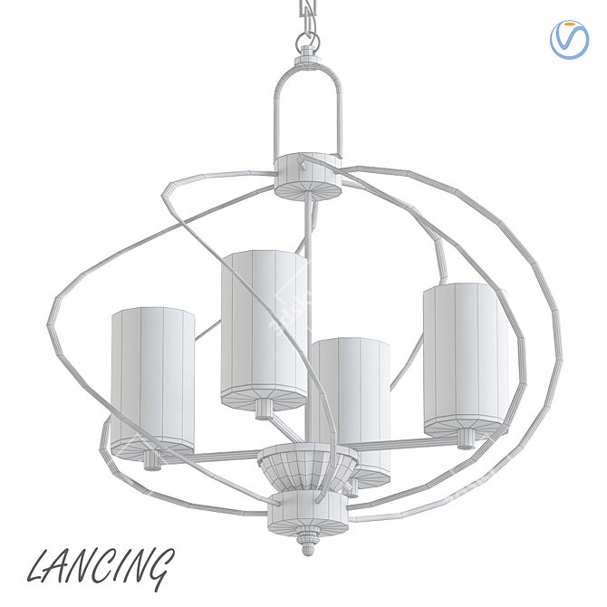 Modern Pendant Light Lancing 3D model image 2
