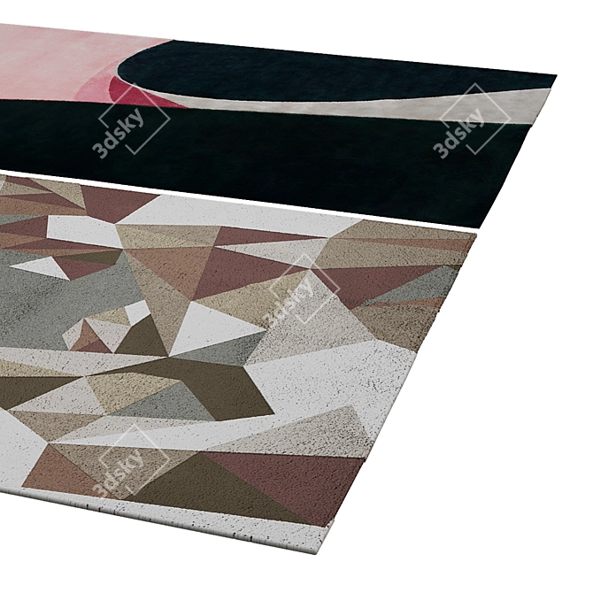 Luxurious Multicolored Rug 3D model image 2