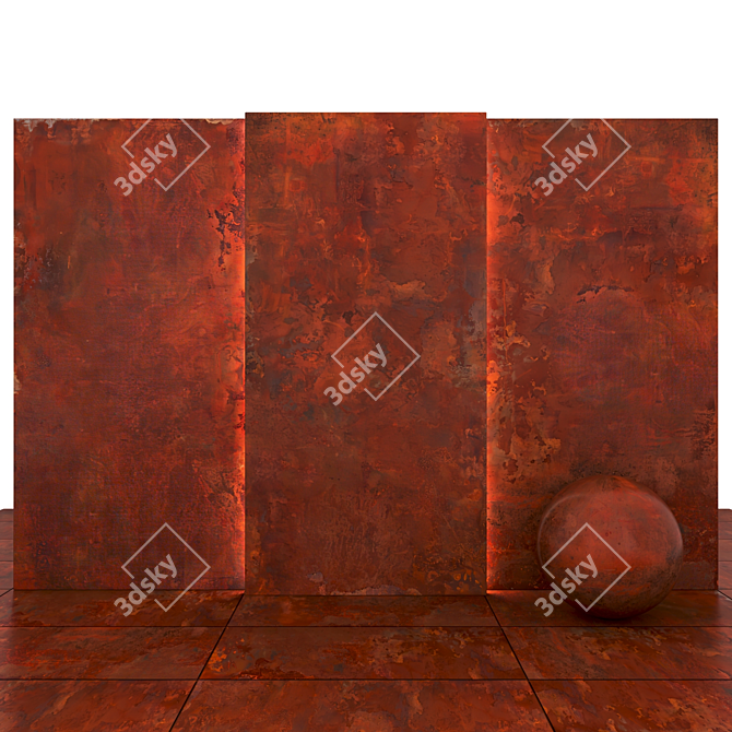 Glossy Fire Stone Slabs 3D model image 2