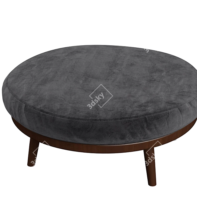 Luxury Round Leather Ottoman by Strick & Bolton 3D model image 3