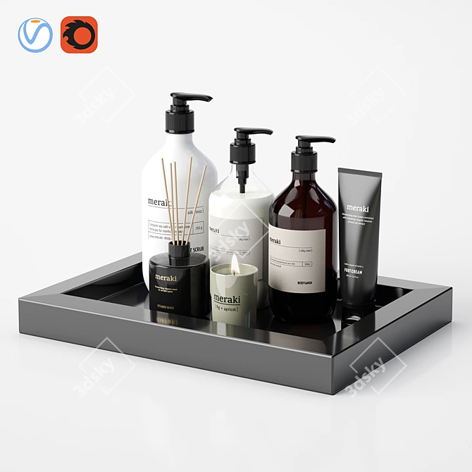 Modern Bathroom Accessories Set 3D model image 1