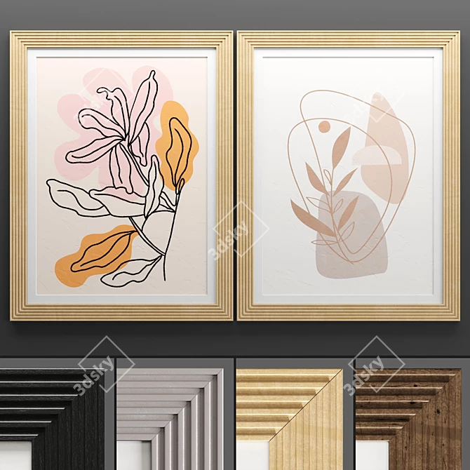 Modern Art Frame Set 744 3D model image 1