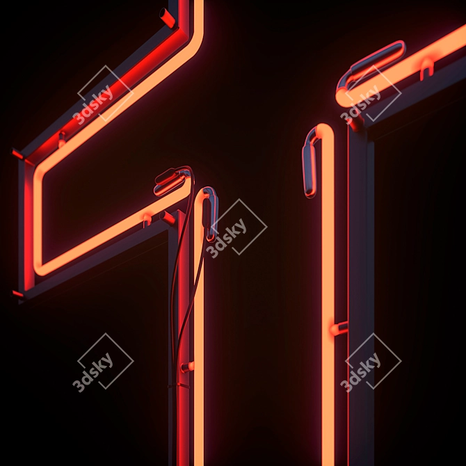 Neon Cross: Illuminating Beauty 3D model image 2