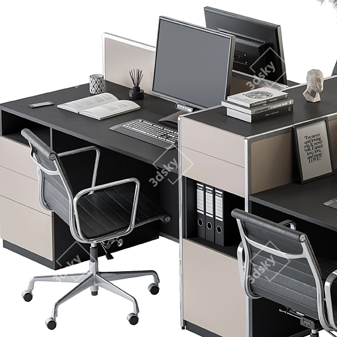 Modern Office Furniture Set 3D model image 3