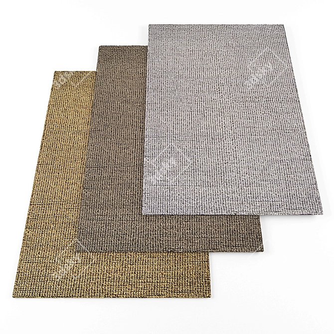 Title: High Resolution Random Set of 4 Carpets 3D model image 1