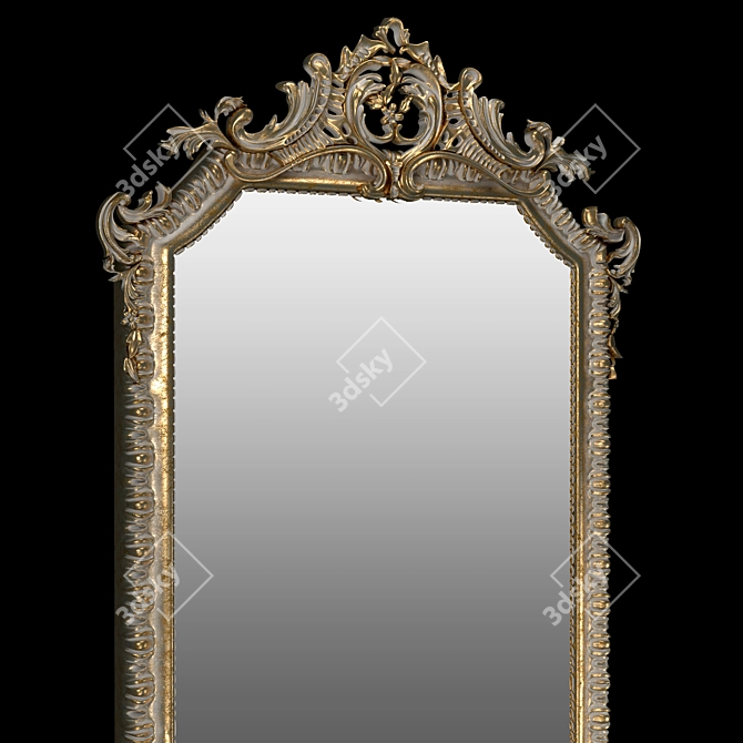 19th Century French Giltwood Classical Mirror 3D model image 2