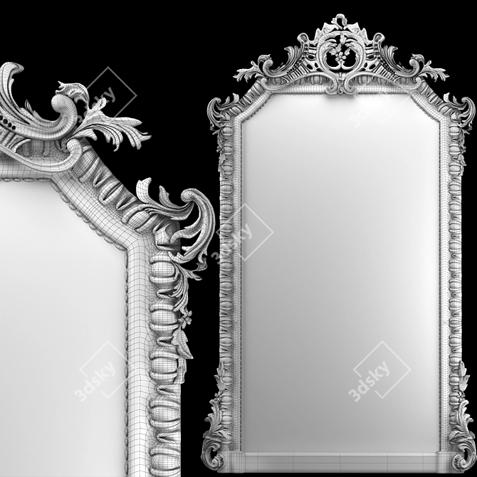 19th Century French Giltwood Classical Mirror 3D model image 3