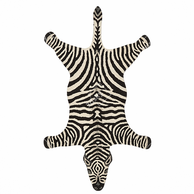 Chubby Zebra Shaped Rug - Uniquely Designed 3D model image 1