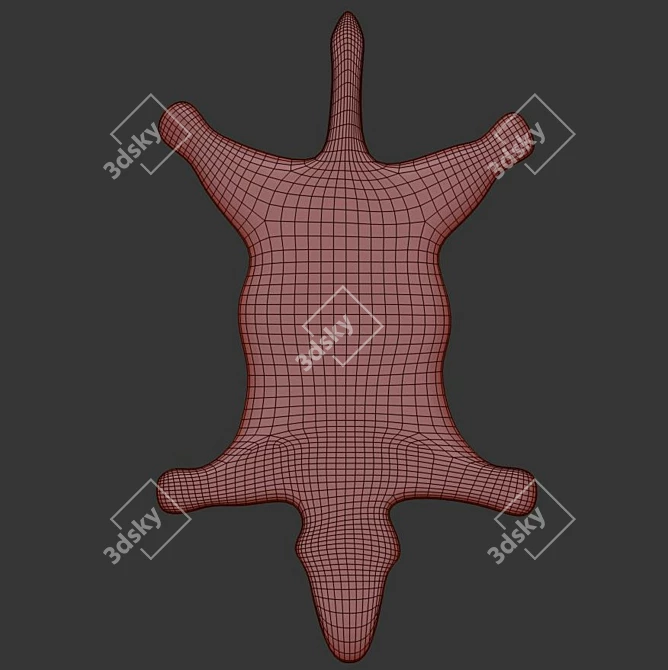 Chubby Zebra Shaped Rug - Uniquely Designed 3D model image 2