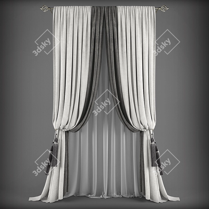 Elegant Polys Curtains 3D model image 1